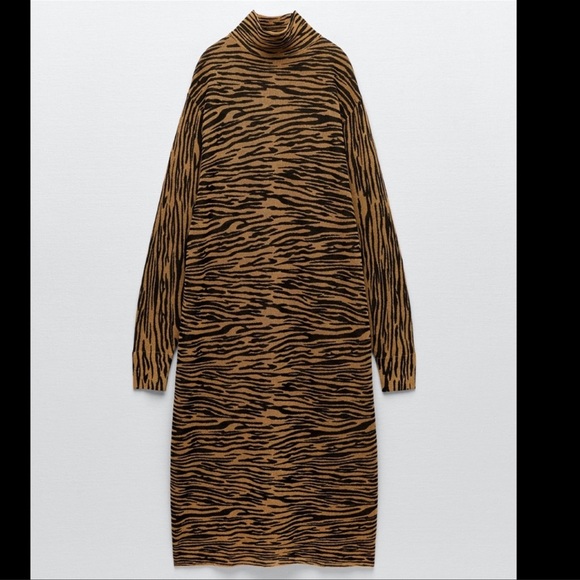 ZARA JACQUARD FINE KNIT DRESS | SIZE: M | NWT - Picture 2 of 11